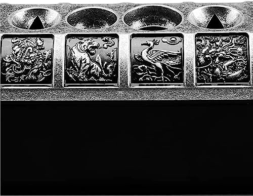 Stainless Steel Quad Tabletop Cigar Cutter - Brushed Finish V-Carved Desktop Cigar Cutter for Precision Cutting - Ideal Gift for Cigar Aficionados (Black)