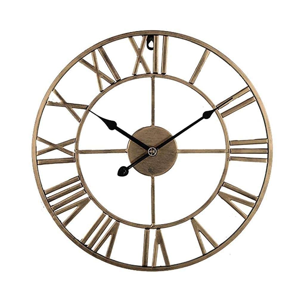 MYUYEE Weatherproof Outdoor Wall Clock, Retro Garden Wall Clocks Iron Garden Ornaments Outdoor, Roman Numeral Precise Timing Antirust Durable
