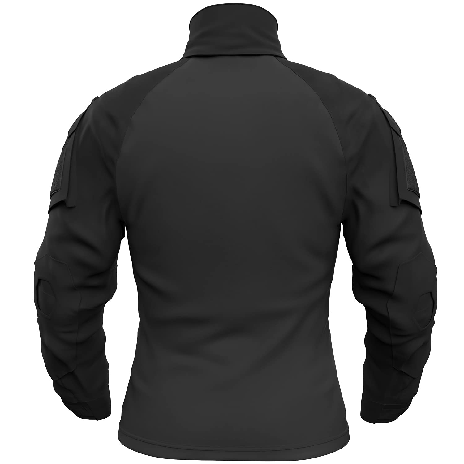 Memoryee Hombre Militar Táctico Camisa Manga Larga Combate Camiseta Slim Fit Camuflaje con Cremallera 1/4 y Bolsillos