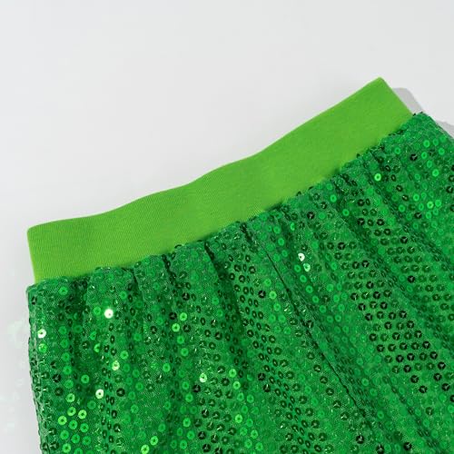 Image of LOLANTA 2Pcs Girls Dance Outfits Cropped Sequin Jacket Pants Set, Kids Hip Hop Dance Costumes for 80s 90s Party 5-15 Years
