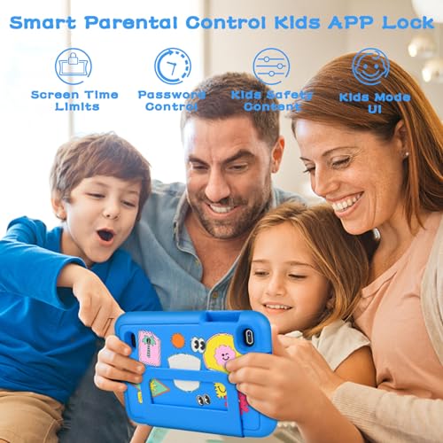 Image of Oangcc 7 Inch Tablet Android 13 Tablets, Wi-Fi 6, BT 5.0, 7GB RAM+ 64GB ROM (TF 2TB) | 3500mAh | 1024 x 600 Pixels | EVA Proof Case (Blue)