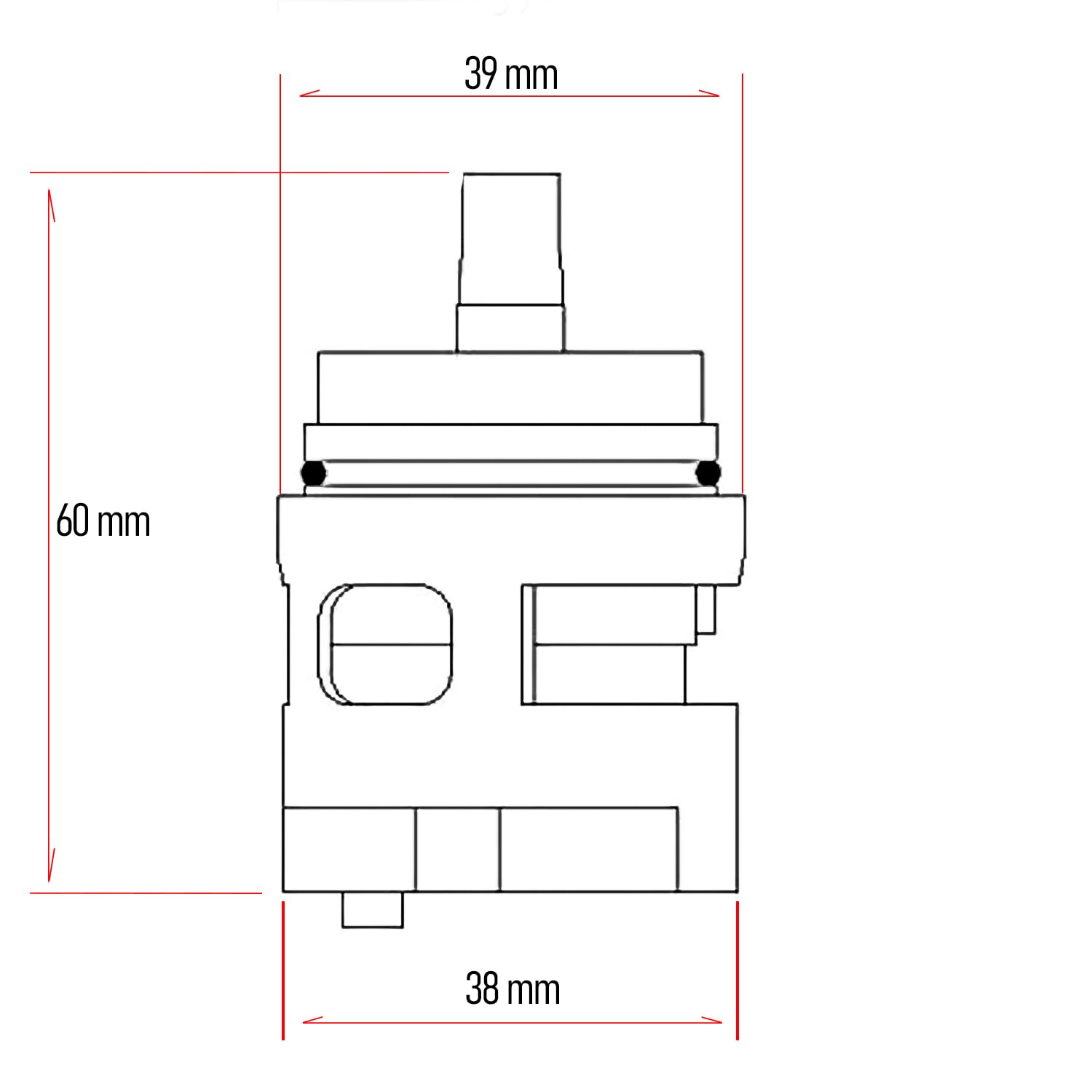 BARBETTA RICAMBI BAGNO Cartuccia Miscelatore Zucchetti Zetamix R98103.8123, Dischi Ceramici, Diametro 38 mm