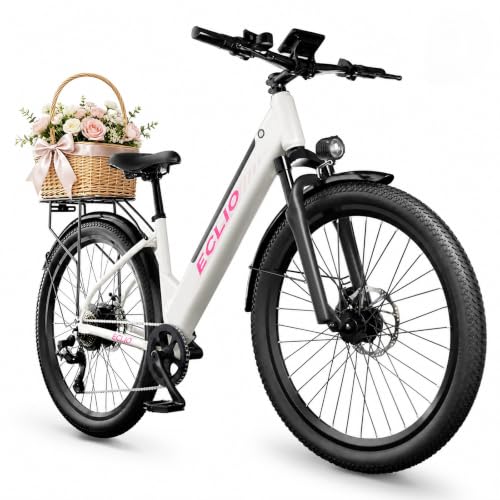 26" Electric Bike for Adults - 750W Peak Motor Step-Through Ebike, 48V Built-in Removable Battery, Up to 50 Miles Long Range & 20MPH, 7-Speed City Commuter Cruiser Bicycle, UL 2849 Certified