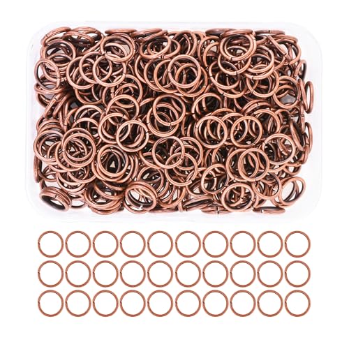 Mandala Crafts 12mm Antique Copper Jump Rings Jewelry Making Supplies