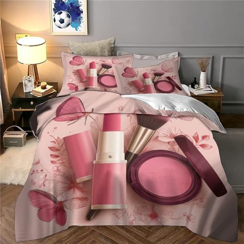 Parure de lit microfibre hypoallergique avec fermeture éclair résistante rose - 6