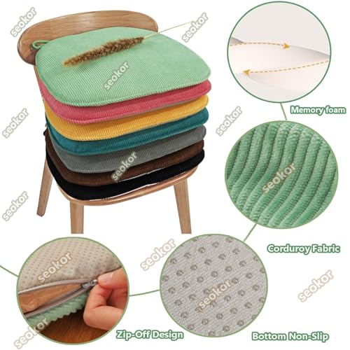 Coussins de chaise de bureau de qualité supérieure avec attaches et housse lavable - 5