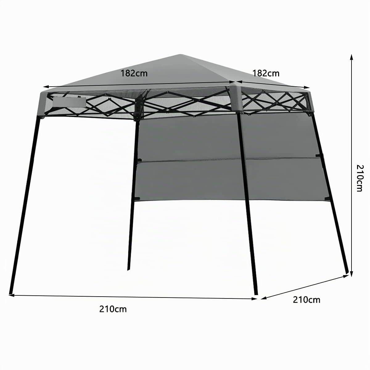 COSTWAY Pavillon 2x2 m, Faltpavillon Höhenverstellbar, Wasserdicht & Sonnenschutz Partyzelt Gartenzelt mit Tasche, Gartenpavillon für Outdoor, Garten, Party, Camping, Barbecue (Grau)