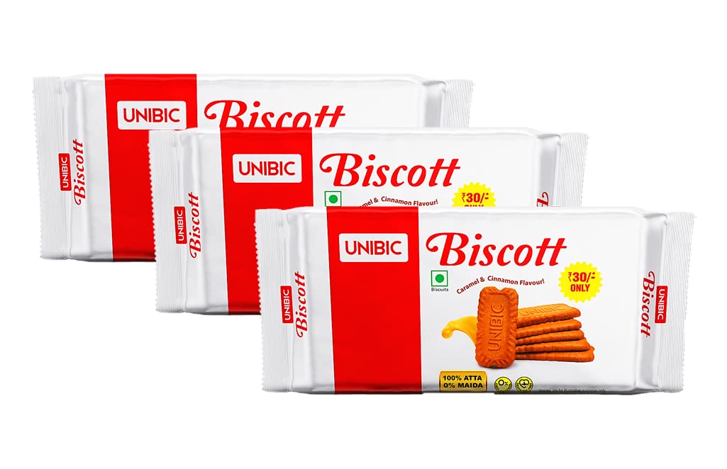 Unibic Biscott Caramel & Cinnamon Flavour 120gm (pack of 3) 'UNIQUE' Amazon.in Grocery