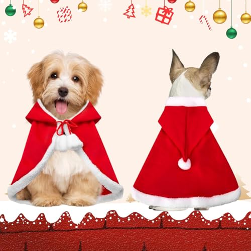 Haustier umhänge,Hund weihnachtskostüm umhang,weihnachtskostüm,Katzen weihnachtskostüm,Perfect for Weekend Parties,Halloween,Christmas, Birthdays,Dress Up Christmas Party(Size: S, 2-3kg)