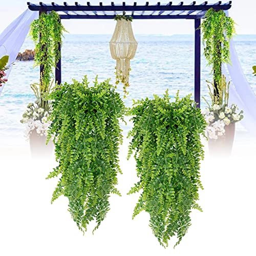 LUZLED 2 plantas artificiais penduradas, plantas artificiais penduradas de 90 cm, samambaia de Bosto