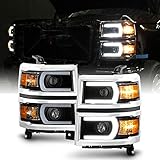ACANII - For Black 2014-2015 Chevy Silverado 1500 LED DRL [Light Tube...