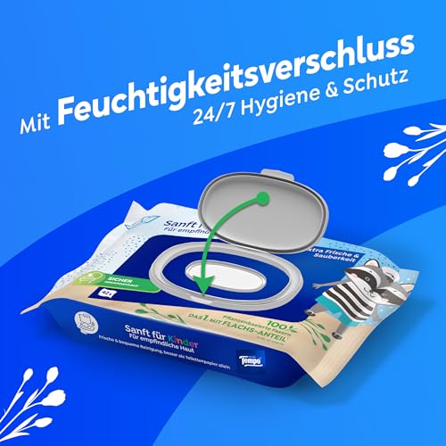 Feuchtes Toilettenpapier für Kinder – Tempo Megapack mit 16 Packungen
