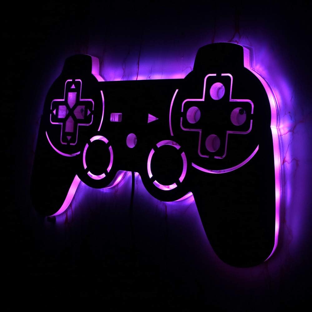- Geek Alerts Gamer Neon Sign,Control Video Gamepad with 7 Color Changing Mirror LED Backlight, Gamers Luminous Wall Sign Wall Lamp, Cool Game Room Interior Decoration