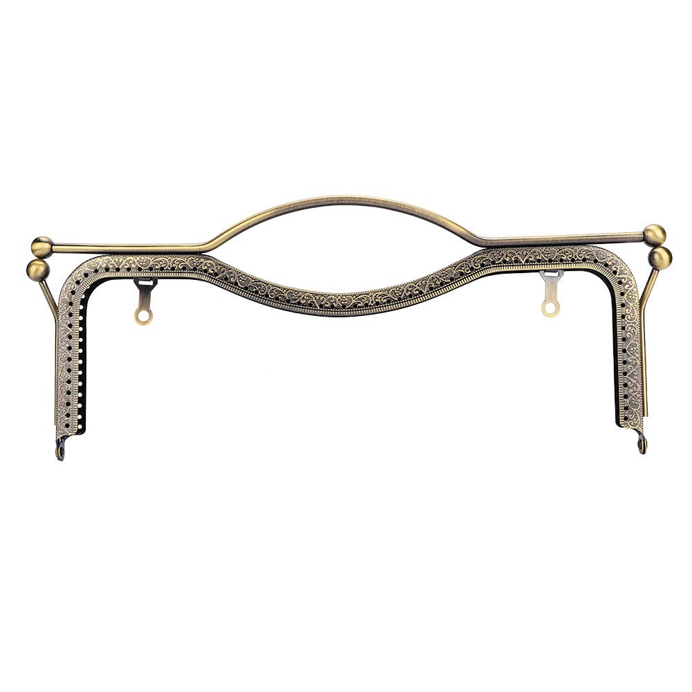 RCHWYHandbag Frame, Square Iron Handbag Handle, Kiss Clasp Lock Bag Clutch Frame Handle for DIY Bag Purse Frame Accessories - 30 X 12cm