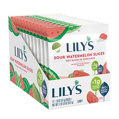 Lily's Sour Watermelon Slices, No Sugar Added Sweets Bags, 1.8 Oz (12 Count) #TOP29