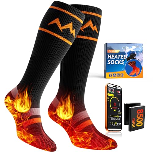 Heated Socks APP Control for Men Women Upgrade 17000mAH Rechargeable