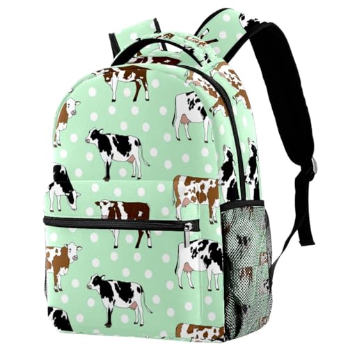 Sac à dos d'école pour filles et garçons avec motif à pois tendance