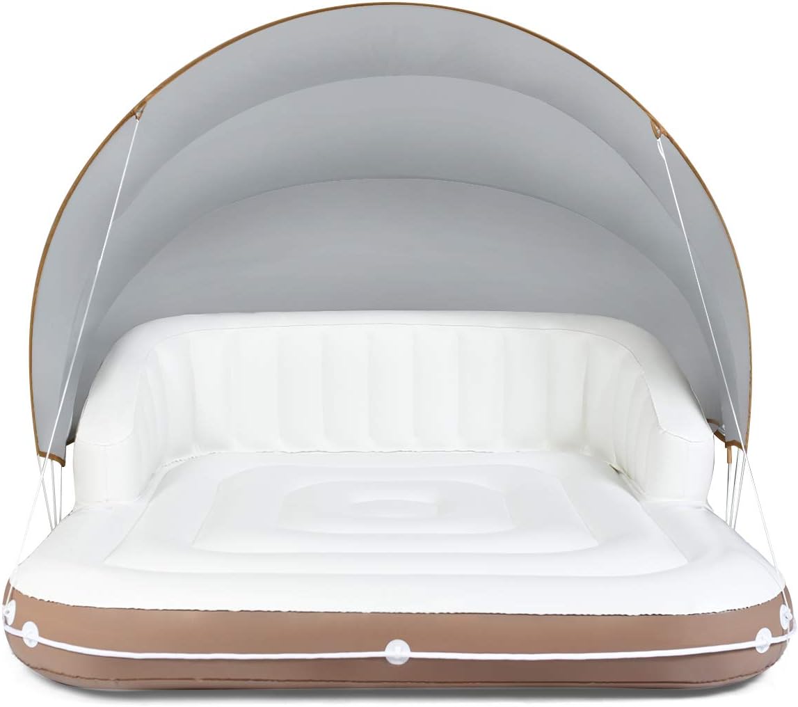 Buy Giantex Canopy Island Inflatable Lounge, Floating Island Raft w