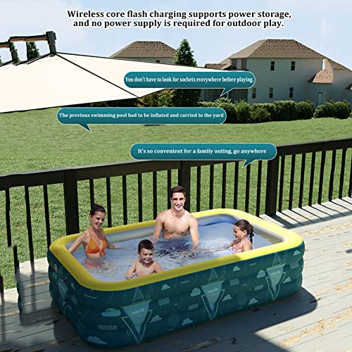 Aufblasbarer Pool Groß Und Tief Verdickte Familienpool Swimmingpool Mit Drahtloser Luftpumpe,für Kinder Aufblasbarer… – Bild 4