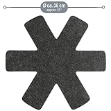 COM-FOUR® 6x oslony na patelnie Ø 38 cm wykonane z filcu - Odporne na cieplo, oslony na patelnie chroniace przed zarysowaniami - Mata ochronna na patelnie, równiez do garnków (06 sztuk - czarny)