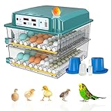 TDUAOLGX Incubadoras de Huevos Automaticas, Incubadora Huevos Gallina Automatica, Incubadora de 120 Huevos con Lámpara de Huevo y Monitoreo de Humedad, Incubadora Automática de Huevos Volcados