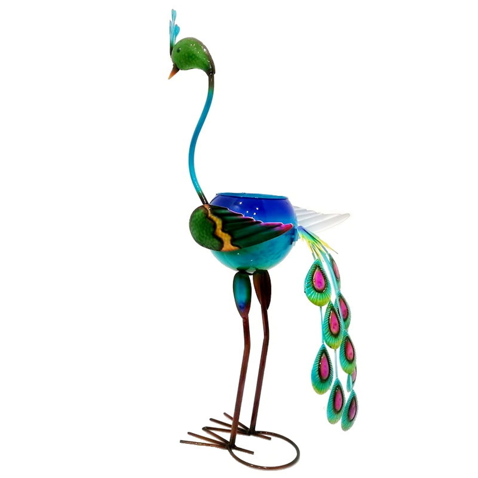 Nucelit Garden Statues Flamingos Planter Sculptures Metal Yard Art Bird Art Outdoor Backyard Decors Lawns Porch Ornaments Handcrafted Metal Planter