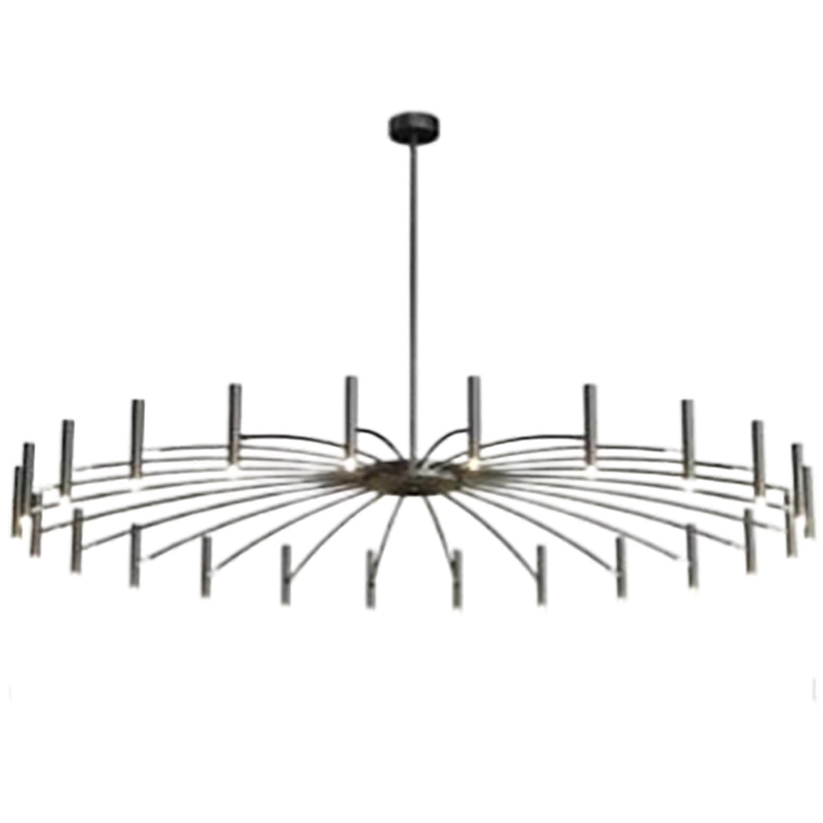 Lustre LED Spoutnik noir 12 lumières design moderne et éclairage chaud 5W