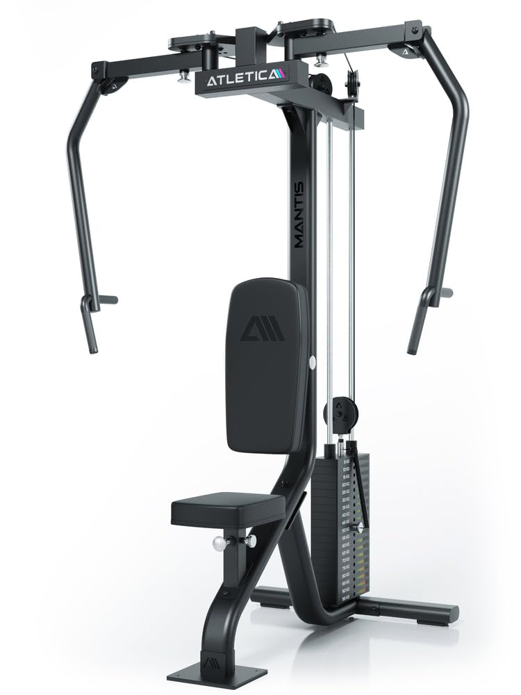 ATLETICA Mantis Butterfly & Reverse Combo Weight Stack Machine, front-side view