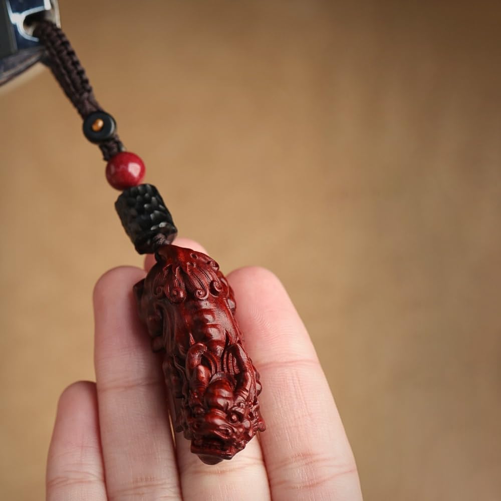 Breloczek do Samochodu Red Sandalwood Pixiu Car Key Chain Pendant Men And Women Gift Peace, Backpack Portable Decoration
