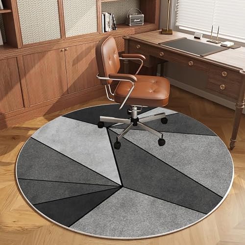 Tapis de chaise de bureau ronde grand format 160 cm au design moderne épuré