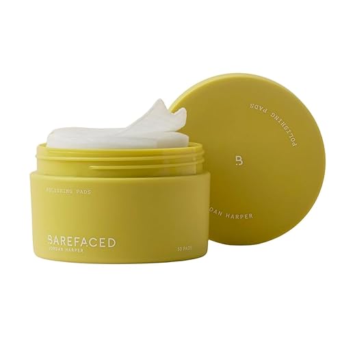 Barefaced Almohadillas de pulido, tratamiento exfoliante de grado clínico, cara y cuerpo, almohadillas de exfoliación, 15% ácido glicólico, extracto