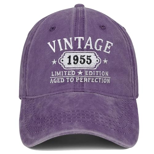 Regalos de cumpleaños número 70 para mujeres y hombres, gorra de béisbol vintage de 1954, ideas de regalos significativos, Púrpura, talla única