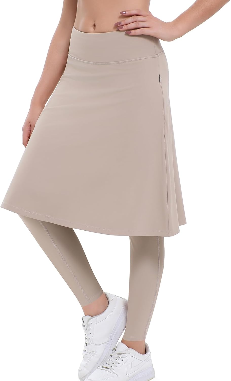 Women Knee Length Skirts with Leggings,Skirted Leggings Women,Knee Length Midi Long Swim Skorts