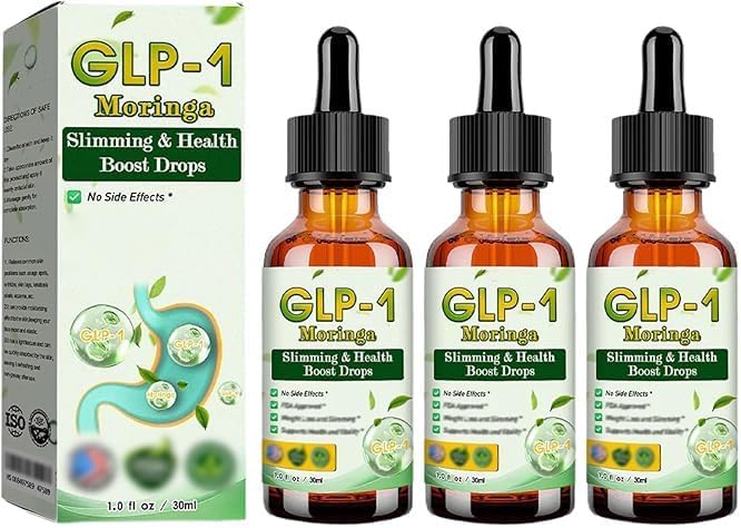 HHVB GLP-1 Health Boost Drops, HHVB Organic Moringa GLP-1, Advanced HHVB GLP-1 Drops,Gut & Digestive Immune & Energy Support, Supplement for Women & Men (3)
