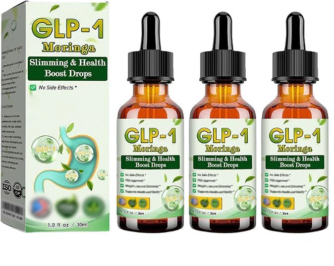 HHVB GLP-1 Health Boost Drops, HHVB Organic Moringa GLP-1, Advanced HHVB GLP-1 Drops,Gut & Digestive Immune & Energy Support, Supplement for Women & Men (3)
