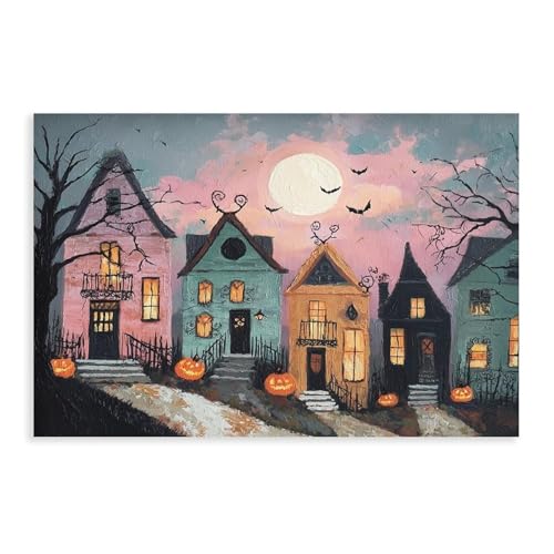 Poster paysage nocturne Halloween déco chambre 40x61 cm