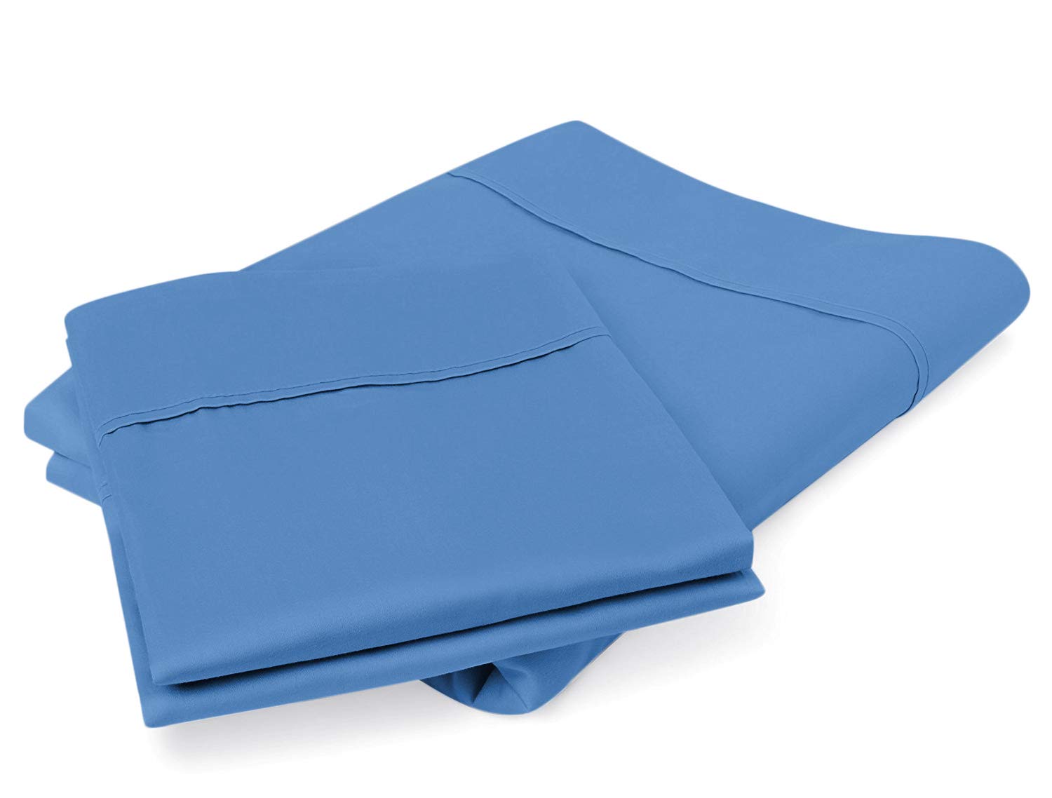 Carressa LinenLuxury Egyptian Cotton King Size Pillow Cases Set of 2 - 800 Thread Count Deep Blue Pillowcases for Sleeping, Soft, Cooling Pillow Cover, Extra Long Staple Hotel Quality