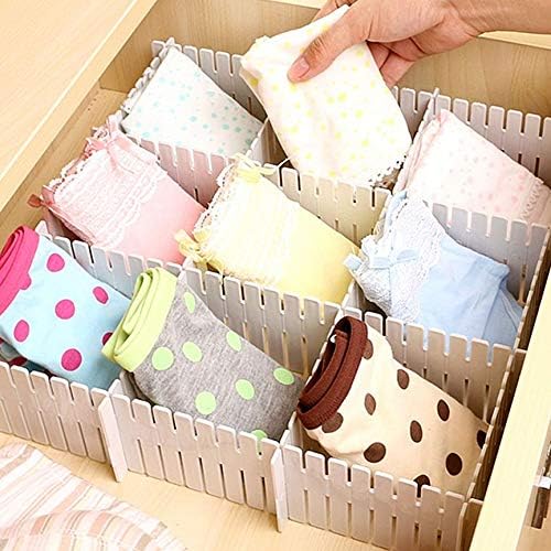 TRIXES Drawer Organiser - Plastic Storage Drawer Dividers - 16PC Kitchen Cutlery Tray Drawer Organiser - Dressing Table Organiser - Clothes Storage -Cutlery Drawer Insert