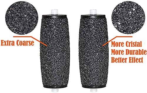 Hsthe Sea 10 Pack Extra Coarse Mineral Replacement Rollers Smooth Pedi Replacement Roller Head Refills for Smooth Callus Remover Refill Rollers Blue - Image 2