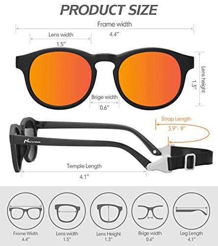 Baby Sunglasses with Strap Polarized Lens UV400 Protection Toddler Sunglasses for Infant Baby Girl Age 0-24months3