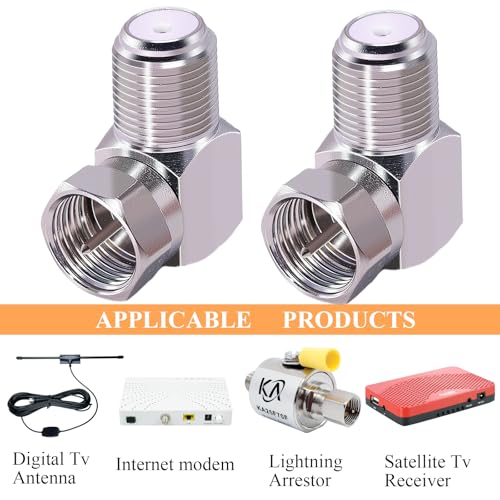 CNARIO 2 piezas conector coaxial en ángulo recto F macho a hembra miniatura 6