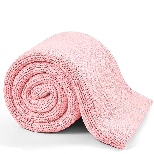 L'AGRATY Knitted Weighted Blanket - 48"x72" 15lbs Cooling Chunky Knit Heavy Blanket for Adults Braided Crochet Throw Thick Cable Yarn Knit Decorative No Beads Evenly Weighted Machine Washable