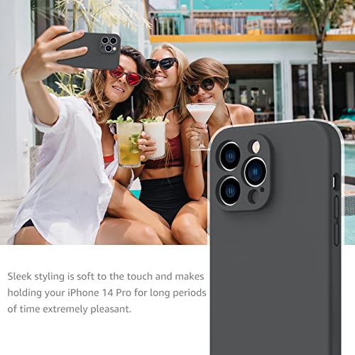 Coque iPhone 14 Pro silicone gris avec protection camera MagSafe - 5