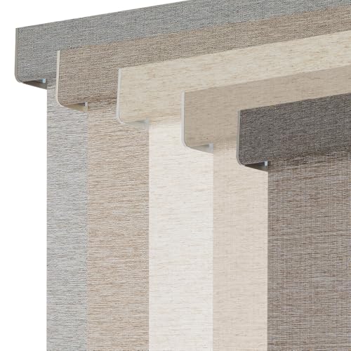 Image of Persilux Light Filtering Roller Shades for Indoor Window Blinds,Cordless,Linen Fabric,Thermal Insulated Fabric UV Protection Shades for Home,Office,Bedroom,Door,Light Filtering-Stone Grey,Custom Size