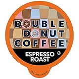 Double Donut Dark Roast Coffee Pods, Espresso Roast, Strong Coffee in Recyclable Single Serve Coffee Pods for Keurig Coffee Maker, 80 Count