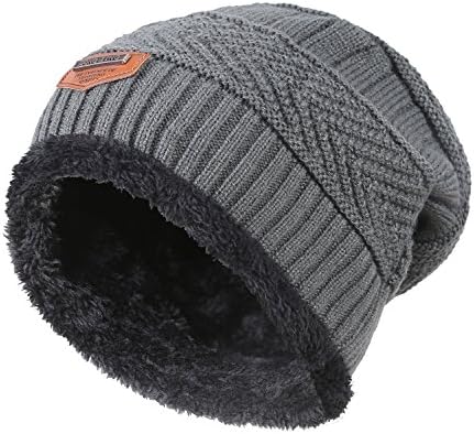MIEDEON Men's Winter Knitting Skull Cap Wool Warm Slouchy Beanie Hat
