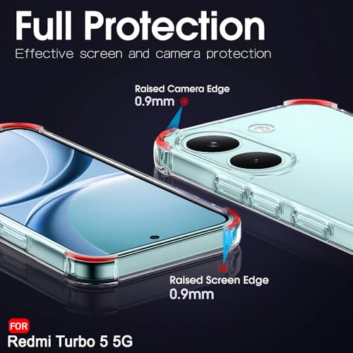 Image of TheGiftKart Crystal Clear Back Cover Case for Mi Redmi Turbo 5 5G / Poco X8 Pro 5G | 360 Degree Protection | Shock Proof Design | Transparent Back Cover Case (PC & TPU, Transparent Bumper)