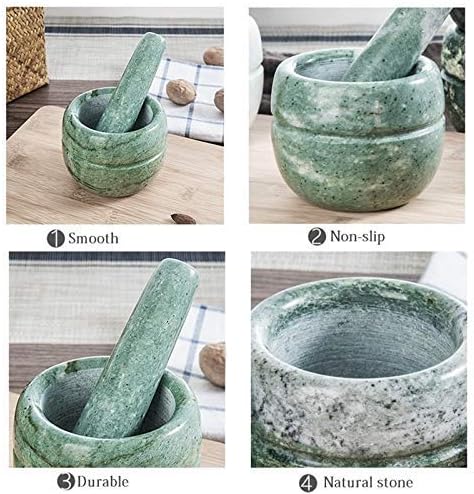 Mortar Pestle Set Natural Stone Durable Mortar Pestle Set Pepper Mill Garlic Crusher Pugging Pot Spice Grinder Powder Mill Kitchen Gadget
