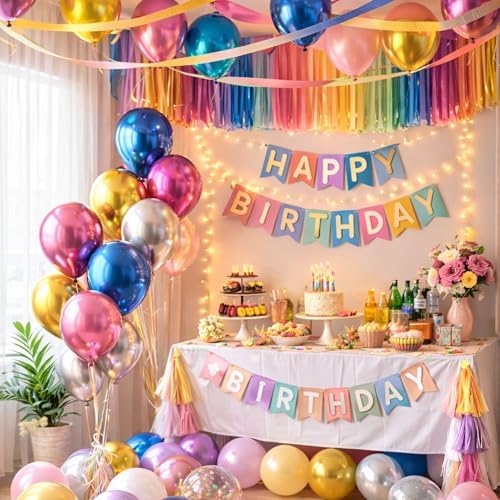 5 Inch Chrome Assorted Balloons (100 Pack) – Assorted Shiny Mirror Finish Latex Party Balloons for Birthday, Baby Shower, Wedding & Event Decorations – Air & Helium Compatible - 5