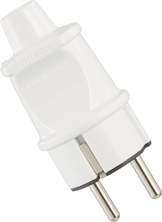 Makel Accessory Grounded Male Plug Cordless White